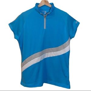 Sunice Silver X-Static Quarter Zip Blue Athletic Shirt Size XL